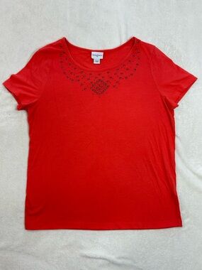 Vintage Jaclyn Smith Short-Sleeve T-shirt with Chrome Stud Embellishment size M